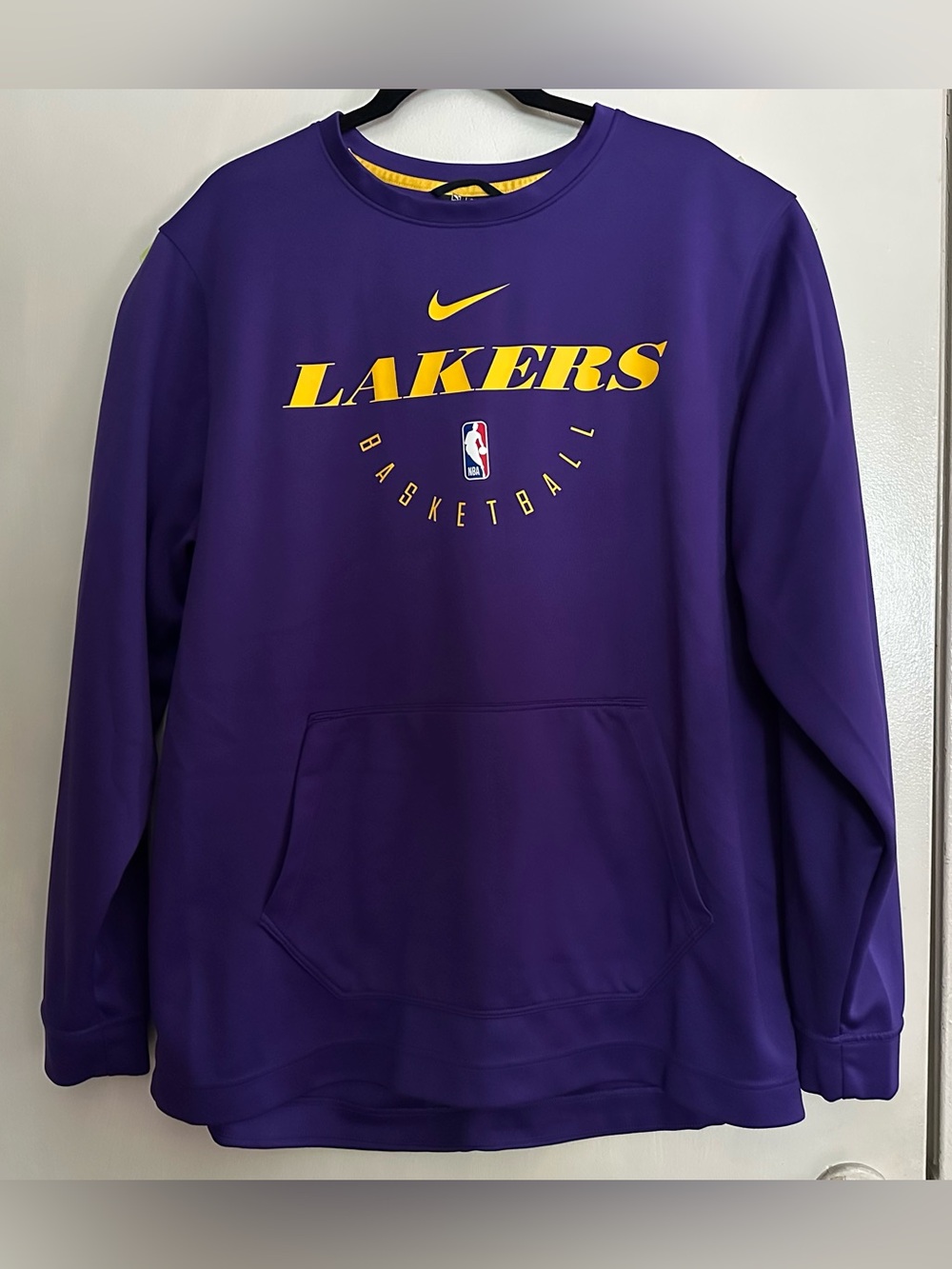 Nike NBA Lakers Dri-FIT Crewneck Sweatshirt Purple Gold Mens XL